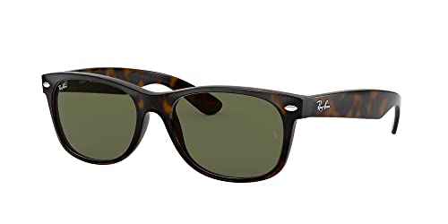 Ray-Ban RB2132 New Wayfarer Square Sunglasses Tortoise/G15 Green 52MM - Like New