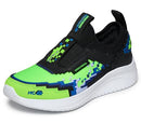 402164L Sketchers Boys Ultra Flex 3.0-4K Pointz, Lime/Blue, Size 4 - Like New