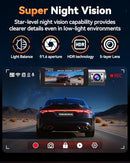TERUNSOUL 4K DASH CAM FRONT AND REAR, FULL HD 3 CHANNEL DASHCAM FW983A - BLACK - Like New