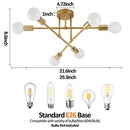 LINMIFO MODERN SPUTNIK CHANDELIER CEILING LIGHT FIXTURE 6-LIGHT CHANDELIER - Like New