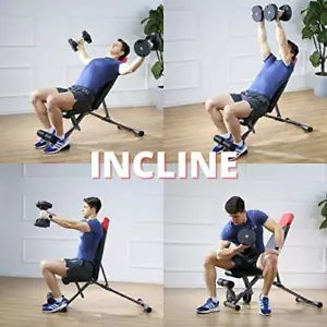 FF FINER FORM FINER FORM MULTI-FUNCTIONAL FID WEIGHT BENCH - BLACK-RED - Like New