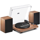 SEEYING RECORD PLAYER VINYL BLUETOOTH TURNTABLE STEREO BOOKSHELF SPEAKERS BROWN - Like New