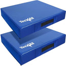 Yes4All Exercise Mats 6" Silencer Drop Pads PVC Cover, UZAJ1 - Blue/White - Like New