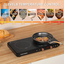 ELECTAKEY Induction Cooktop 2 Burner with Removable Cast Iron - Scratch & Dent