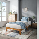 ZINUS ALEXIA WOOD PLATFORM BED FRAME WOOD SLAT SUPPORT RUSTIC PINE TWIN - PINE - Like New