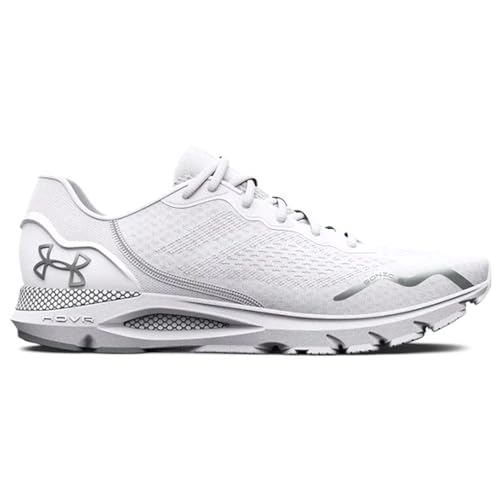 UA HOVR SONIC 6 MEN'S WHITE/WHITE/METALLIC SILVER SIZE 9.5 New