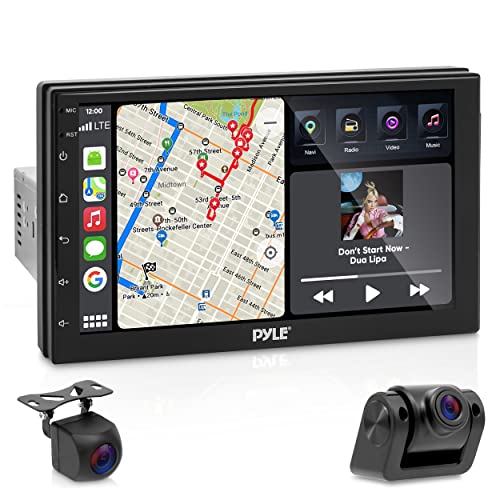 PYLE SINGLE DIN CAR STEREO - 7" 1080P HD TOUCH BLUETOOTH - BLACK - Like New