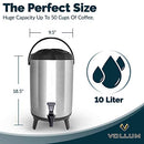 Vollum Stainless Steel Beverage Dispenser, 8 Liters, Spigot, B07ZY8SQ83 - BLACK - Brand New