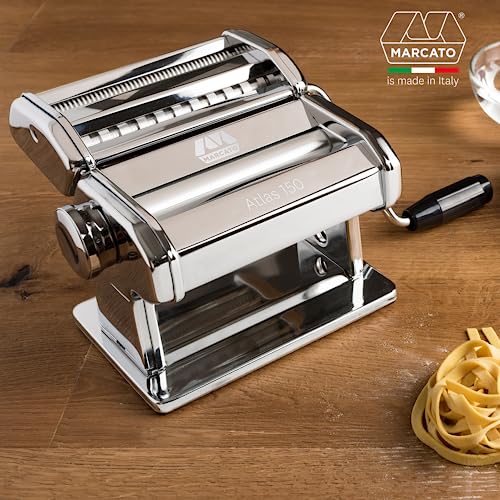 MARCATO MADE ITALY ATLAS 150 CLASSIC MANUAL PASTA MAKER MACHINE - CHROME STEEL Like New