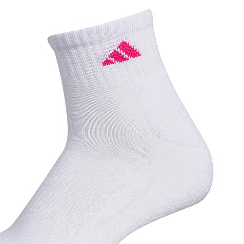 5141549A ADIDAS WOMEN ATHLETIC CUSHIONED 6-PACK ANKLE SOCKS WHITE SIZE 5-10 - Brand New