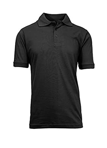 GALAXY BY HARVIC MENS POLO PIQUE SHIRT - SIZE: MEN L - BLACK - Brand New