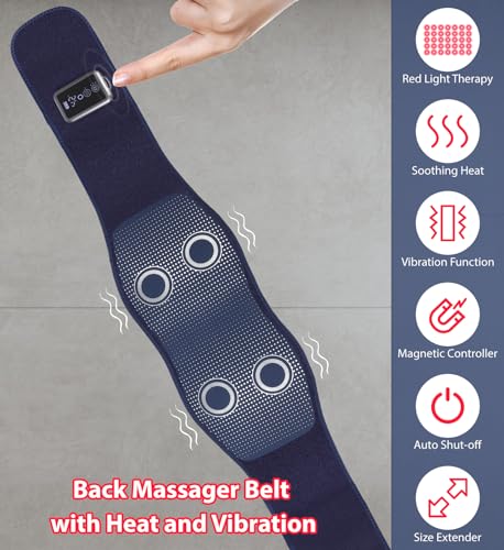 ADIUPUL BACK MASSAGER BELT LIGHT THERAPY, 5 HEATING LEVELS K212 - BLUE - Like New