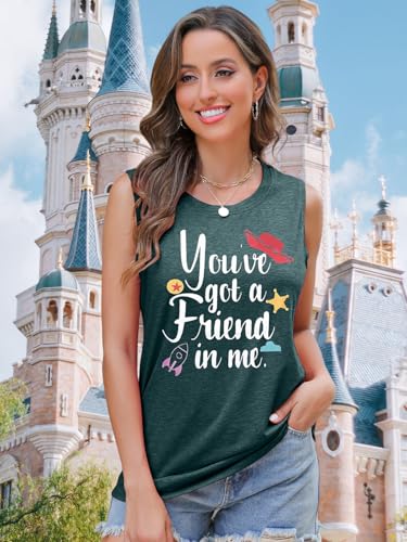 SUPEYA Youve Got A Friend in Me Tank Top for Women Funny Letter Print Shirt - Like New