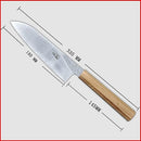 TAIE Kitchen knife, 7" Japanese Santoku knife Stainess Steel, Ash wood - Brown - Like New