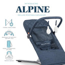 BABY DELIGHT ALPINE DELUXE PORTABLE BOUNCER 0-6 MONTHS BD05530 - QUILTED INDIGO - Like New