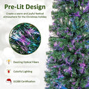 Goplus 6ft Fiber Optic Pencil Christmas Tree Pre-Lit Colorful Lights B0CB837HLQ - Like New