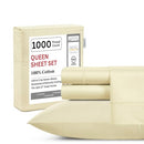 CHATEAU HOME COLLECTION CERTIFIED 100% COTTON BED SHEETS QUEEN - IVORY - Like New