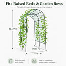 FOLLOOK GARDEN ARCH TRELLIS CLIMBING PLANTS OUTDOOR 7.8 FT TALL, BLACK - Like New