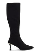B0CGGV74CZ Alfani Womens Cecee Faux Suede Tall Knee-High Boots Black 5 - Brand New