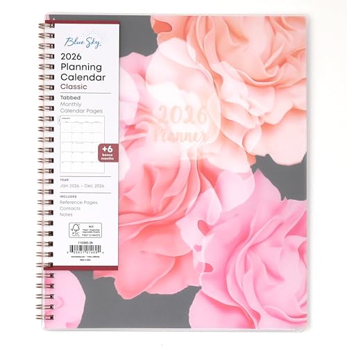 BLUE SKY 2026 MONTHLY PLANNER CALENDAR, 8" X 10", FLEXIBLE FROSTED COVER - Brand New