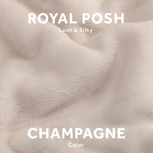 SUNBEAM ROYAL POSH CHAMPAGNE HEATED BLANKET - FULL - CHAMPAGNE - Like New