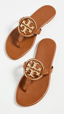 TORY BURCH WOMEN'S MILLER SOFT SANDALS SIZE: 8.5 - BOURBON MIELE/GOLD - Like New