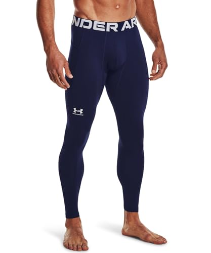 1366075 UNDER ARMOUR MEN'S COLDGEAR LEGGINGS MIDNIGHT NAVY/WHITE M - Brand New
