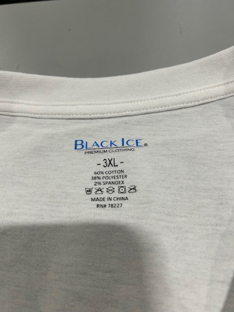 BLACK ICE PREMIUM CLOTHING 3XL WHITE T SHIRT - SIZE: MEN 3XL WOMEN 3XL - WHITE - Brand New