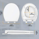 Round Toilet Seat with Metal Inserts Easy to Install B08YQT9PXQ - White - Brand New