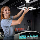 LUCORUSC LED GARAGE LIGHTS 4 PACK 200W SUPER BRIGHT E26 6500K - BLACK - Like New