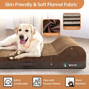WVEGO JUMBO ORTHOPEDIC DOG BED, LARGE DOG BED WITH PILLOW, THICKEN FOAM - BROWN - Brand New