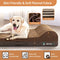 WVEGO JUMBO ORTHOPEDIC DOG BED, LARGE DOG BED WITH PILLOW, THICKEN FOAM - BROWN - Brand New