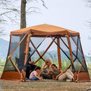 TIMBER RIDGE EASY POP UP GAZEBO CANOPY TENT FOR CAMPING 11.5 X 9.8 FT - ORANGE - Like New