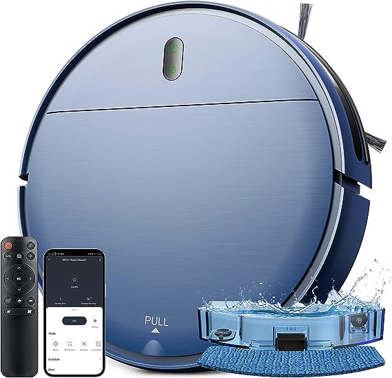 ZCWA Robot Vacuum Cleaner Robotic Vacuum and Mop Combo Compatible BR151 - Blue Like New