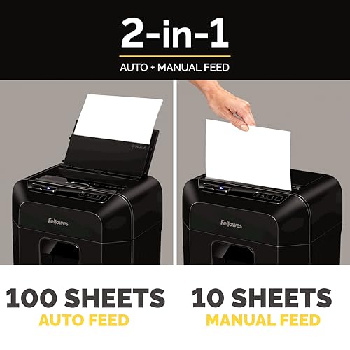 Fellowes AutoMax 100MA 100-Sheet Micro-Cut Autofeed 2-in-1 Paper Shredder Like New