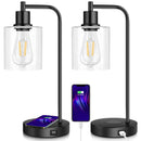 BOSCEOS SET OF 2 TABLE LAMP 3-WAY TOUCH CONTROL DIMMABLE DESK LAMP - BLACK - Like New