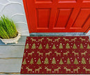 Brumlow Mills Holiday Delight Washable Trees and Reindeer Rug 30"x46" Red - Brand New