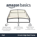 Amazon Basics Metal Platform Bed Frame Wood Slat Support 6" Full - Black - Like New