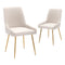 CANGLONG MID-CENTURY VELVET UPHOLSTERED METAL LEGS FOR KITCHEN, SET OF 2 - BEIGE - Like New