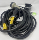 GENERIC EXPANDABLE GARDEN HOSE WITH WALL HOOK, 100FT - BLACK/GRAY - Like New
