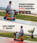 GLASHOW S3 MOBILITY SCOOTER SENIORS 25 MILES , 6 MPH MAX, 265LBS LOADING - RED - Like New