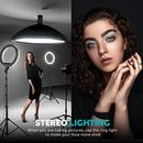 Weilisi 10" Selfie Ring Light with Tripod Stand, 72'' Tall RL201W - Black - Like New