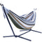 SORBUS 2-PERSON PREMIUM HAMMOCK WITH STEEL PREMIUM COTTON - DESERT-BROWN BLUE - Like New