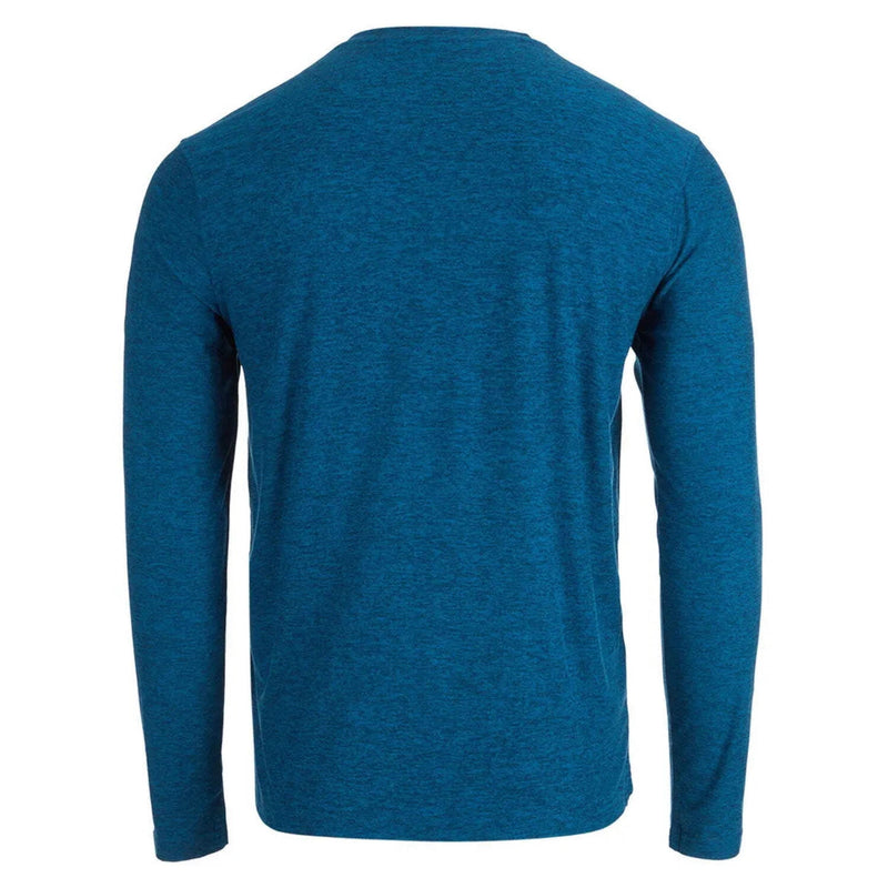 CANADA WEATHER GEAR MEN'S LONG SLEEVE SUPREME SOFT HENLEY, LARGE, SEAPORT BLUE - Brand New