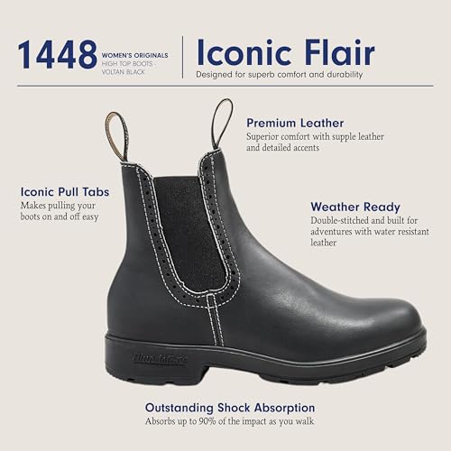 Blundstone 1448 High Top Chelsea Boots Women Voltan Black Size 6.5 - Like New