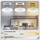 LTEMZIIY 20 IN INDOOR MODERN WHITE CRYSTAL FLUSH MOUNT CEILING FAN LIGHT - WHITE - Brand New