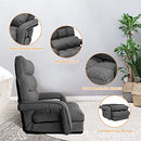 WAYTRIM Indoor Chaise Lounge Chair 6-Position Lazy Sofa Armrests - Charcoal - Brand New