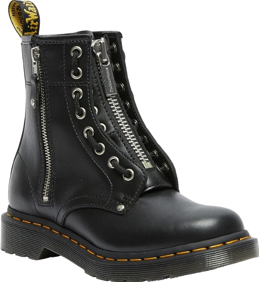 1460TZ Dr. Martens Women's 1460 Twin Zip Leather Lace Up Boots Black/Wanama 9 - Like New