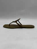 TORY BURCH MILLER SANDAL SQUARE TOE - SIZE: WOMEN 11 - TAN - Like New