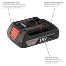 BOSCH GXS18V-23B21 Starter Kit 2 18V 1.5 Ah Slimpack batteries 1 charger - Black - Like New